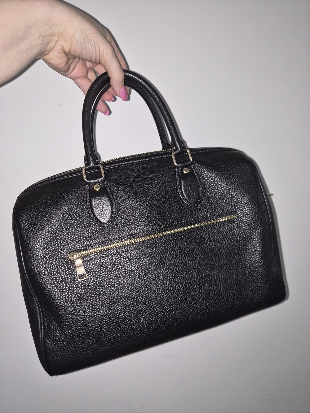 Coach Large Rowan in Black Pebbled Leather with Gold Hardware - Picture 2 of 4